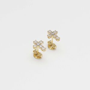 Topo Cruz 6 circonias 0.8mm CRISTAL