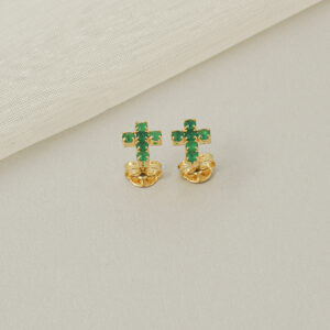Topo Cruz 6 circonias 0.8mm VERDE