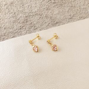 Areta Corazón Circonias 1.7 Cms ROSA