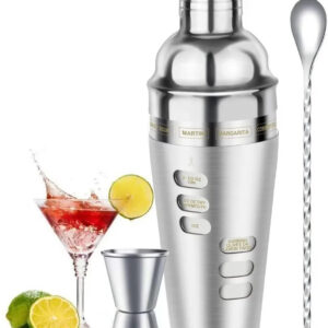 coctelera aluminio giratoria con recetas