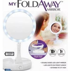 Espejo Maquillaje Plegable Circ. Luz Led