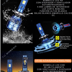 BOMBILLOS LED H4 TRICOLOR
