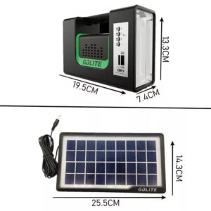 Kit panel solar con radio y bombillos
