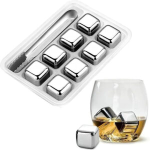 Cubos de hielo x 8 acero inoxidable para