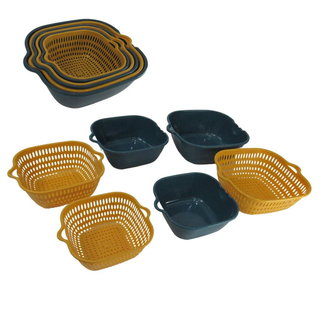 Set de recipientes con escurridor x 3