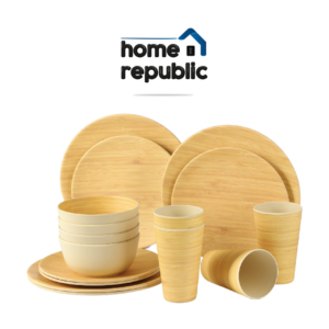 Vajilla en fibra de bambu 4 puestos