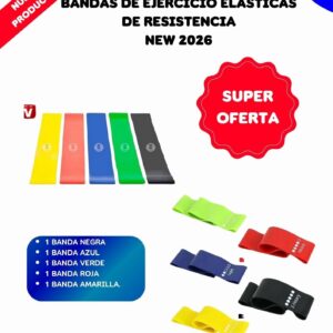 Kit X 5 Bandas Resistencia Plana + Bolso
