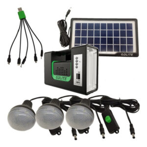 Kit Panel Solar Camping 3 Bombillas Usb