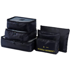 set de bolsas para viaje x 6 color negro