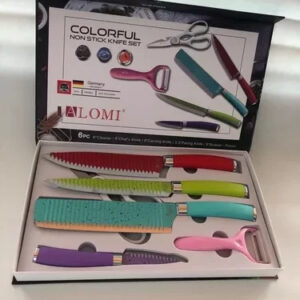 Set De Cuchillos Color Hojas Antiadheren