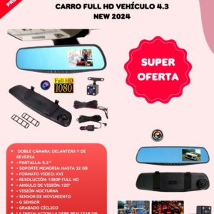 Espejo Retrovisor Doble Camara Carro