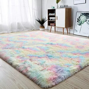 alfombra felpa arcoiris