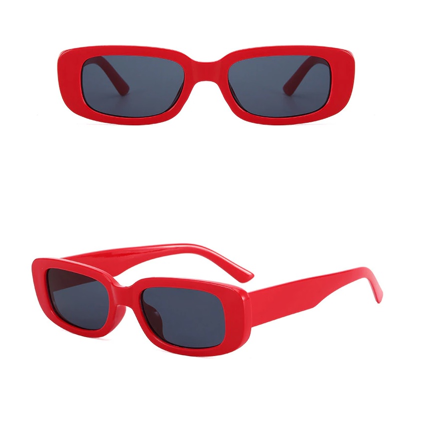 Gafas De Sol Rectangulares Rojo