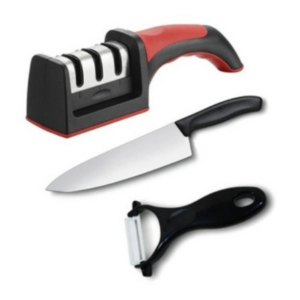 Combo 3 En 1 Cuchillo, Afilador Y Pelado