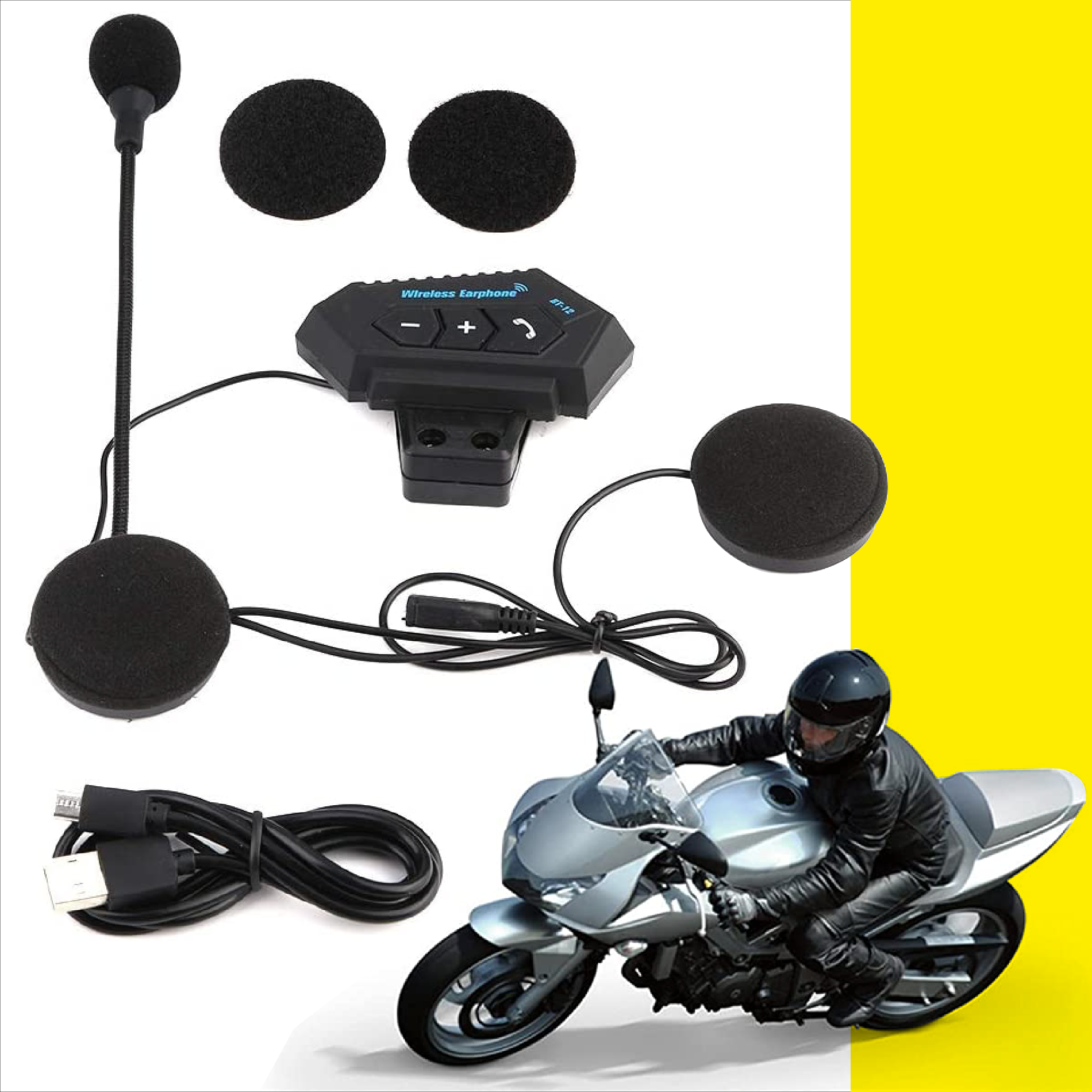 Intercomunicador De Casco Bt12 Auricular