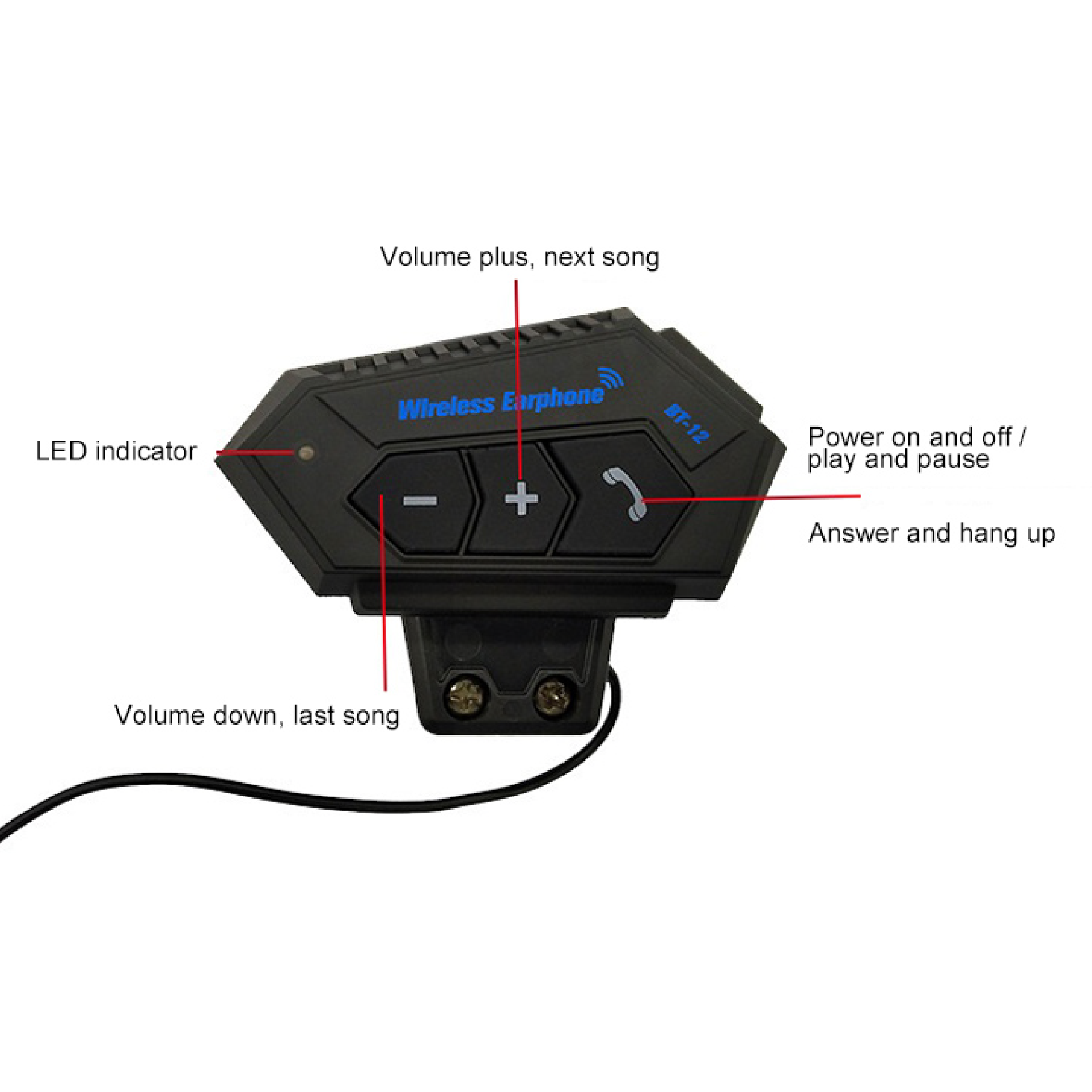 Intercomunicador De Casco Bt12 Auricular - Imagen 2