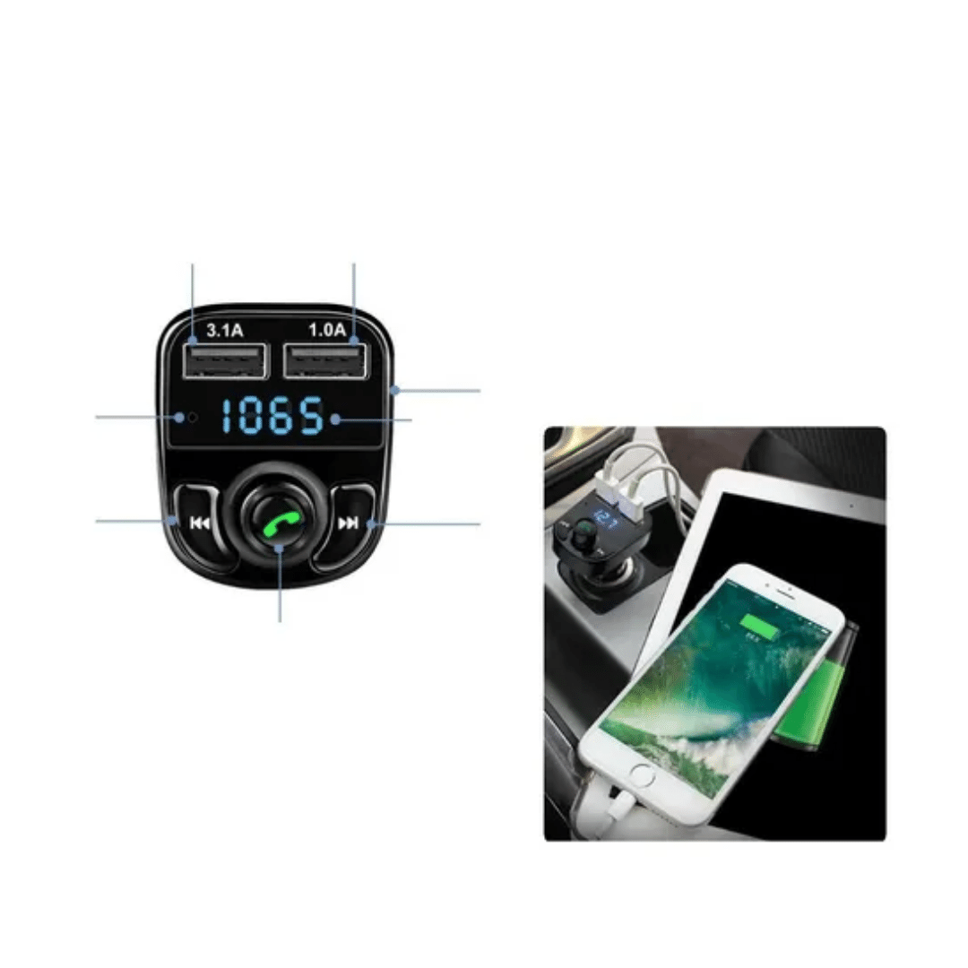 Transmisor Fm Para Carro Bluetooth - Imagen 2