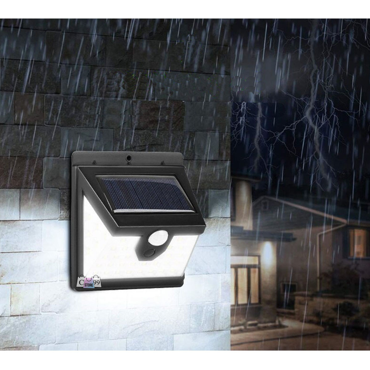 Lampara solar 40 Leds De Pared - Imagen 2