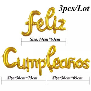 Globo Feliz Cumpleaños Metalizado Letra