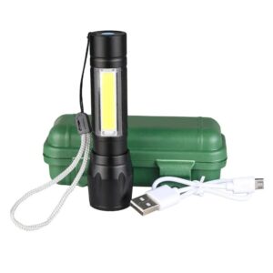 Linterna táctica LED recargable USB zoom