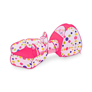 Carpa túnel rosa + piscina + 100 pelotas