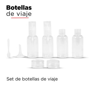 Set Botellas De Viaje 8 Piezas PEQTRANSP