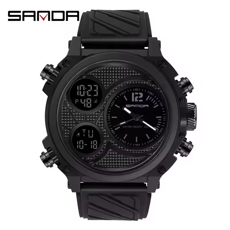 Reloj original Sanda 3002 negro - Imagen 2