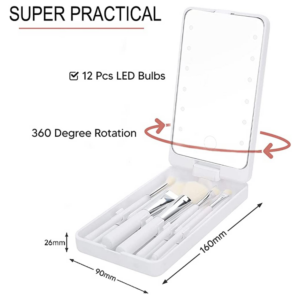 Espejo De Maquillaje Led Portátil Con Ro