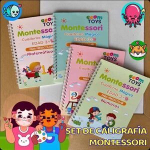 LIBROS MONTESSORI X4 KIT DE CALIGRAFÍA