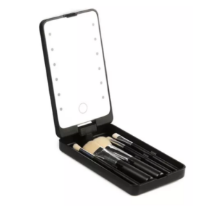 Espejo Luz Led y Brochas Para Maquillaje