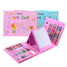 Set Arte Maleta X208 Piezas Caballete Cr