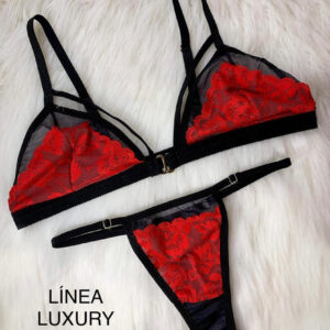 NEGRO ROJO TULL BROCHE
