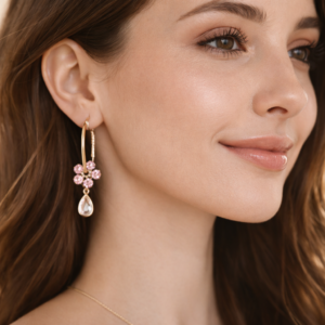 Pendientes De Cristal Fashion Flower