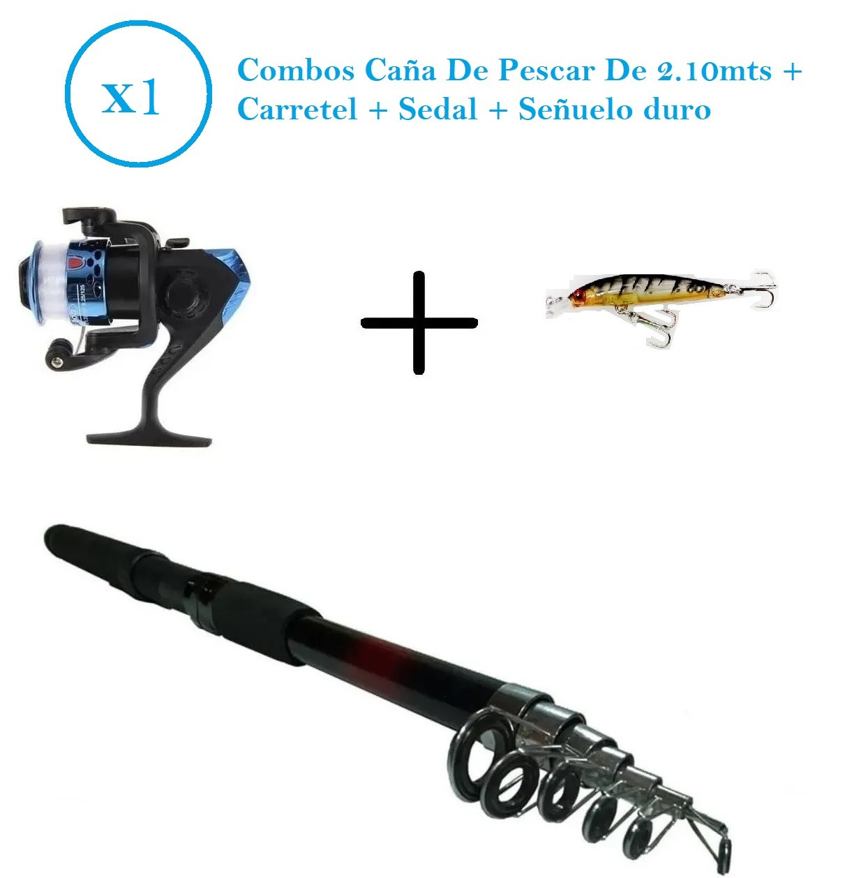 Combo Caña Señuelo Duro