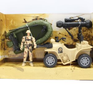 Cuatri moto de Guerra + soldado+lancha