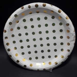 PLATO PUNTOS DORADOS 23CM