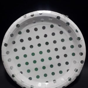 PLATO PUNTO PLATEADO 23CM