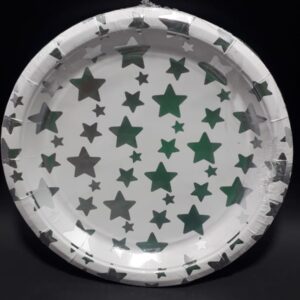 PLATO ESTRELLA PLATEADO 23CM