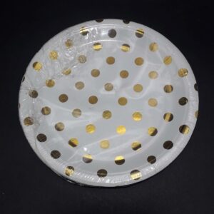 PLATO PUNTOS DORADOS 18CM