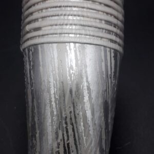 VASO X 10 PLATEADO BLANCO 7 ONZ