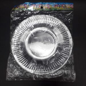 PLATO METALIZADO PLATEADO EN BOLSA 18 C