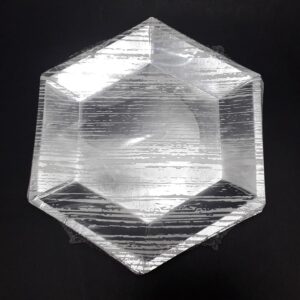 PLATO METALIZADO HEXAGONAL PLATIADO 18C