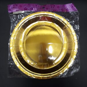 PLATO METALIZADO DORADO EN BOLSA 23 CM
