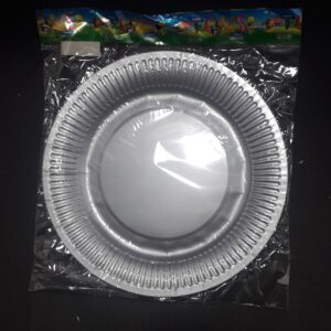 PLATO CARTON PLATEADO MATE BOLSA 23CM