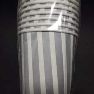 VASO PLATEADO RAYAS MATE   x 10  7 ONZ