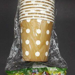 VASO DORADO PUNTOS MATE x 10 7 ONZ