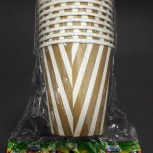 VASO DORADO RAYAS MATE   x 10  7 ONZ