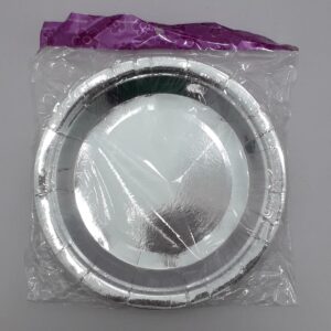 PLATO METALIZADO PLATEADO 18CM EN BO