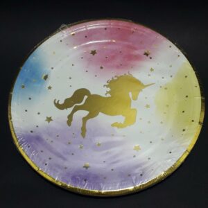 PLATO FIESTA UNICORNIO MANCHAS ESTRELLA