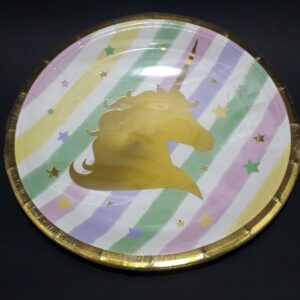 PLATO FIESTA UNICORNIO RAYAS MULTICOLOR